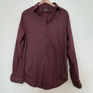 Van Heusen Dark Red Casual Button-Down Shirt